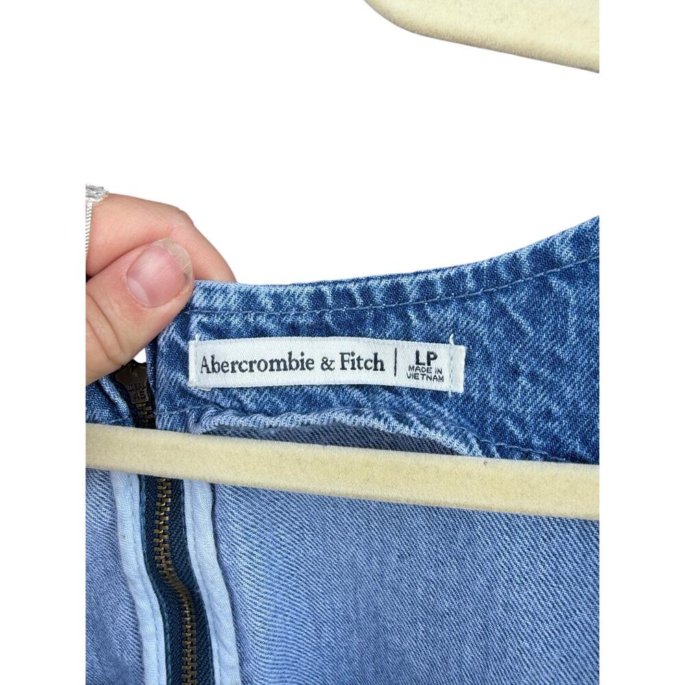 Abercrombie and Fitch Mila Squareneck Denim Mini Dress Medium Wash LP - Picture 2 of 4